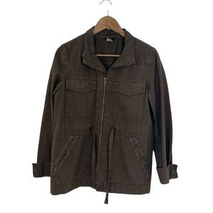 J Crew Olive Green Zip Up Utility Jacket